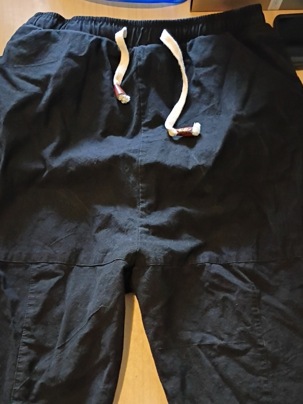 Mens Black Drawstring Bottoms
